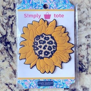 Simply Southern Bogg Bag Yellow Leopard Sunflower Charm